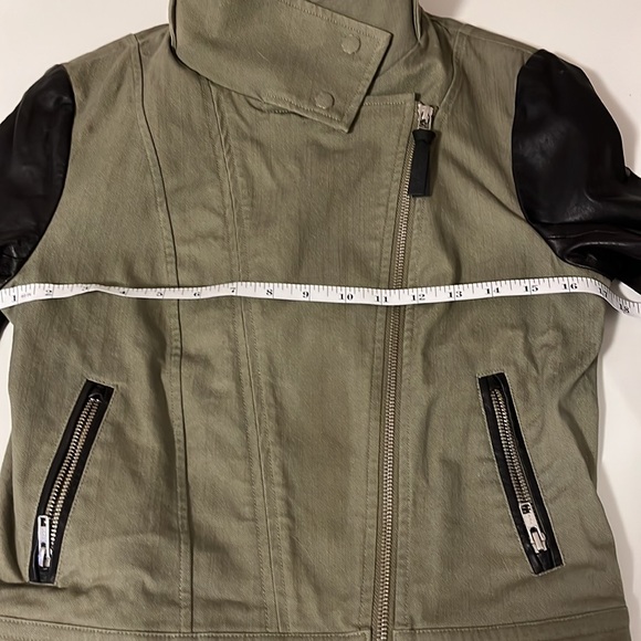 Mackage khaki moto motorcycle leather bomber jacket M biker - Picture 13 of 16